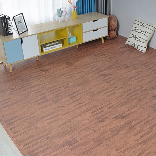 Wood Grain Foam Interlocking Floor Mats 16pcs JPS Household